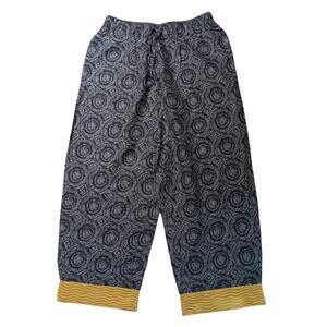 Punjammies Sudara Pants Womens Medium Kala Print Blue Boho Wide Leg Loungewear